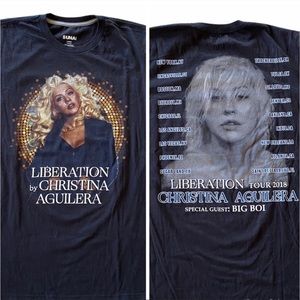 Christina Aguilera Liberation 2018 Concert Tour Black Tee Shirt - Size Large